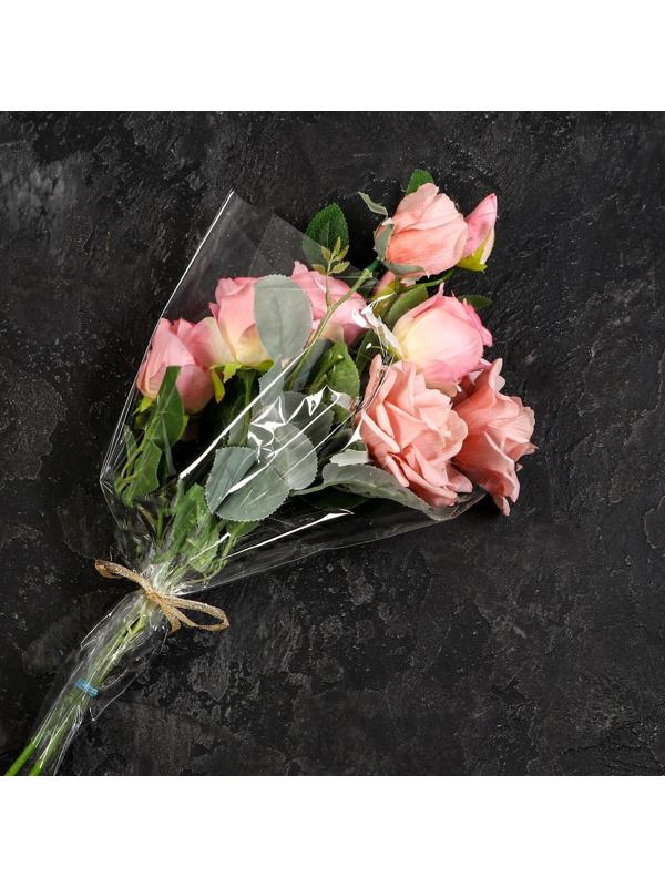 Пакет для цветов, конус, 6+23+40см, прозрачный