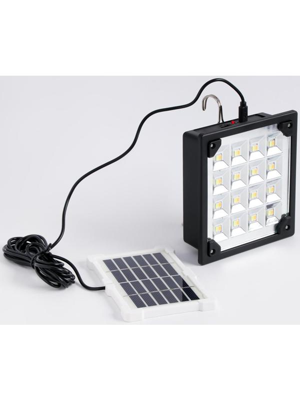 Фонарь кемпинговый аккумуляторный, 20 Вт, 1200 мАч, 32 SMD, 3 режима, солнечная батарея