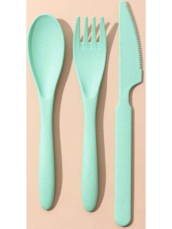 Набор столовых приборов «Кто не обедает, тот работает», вилка, ложка, нож