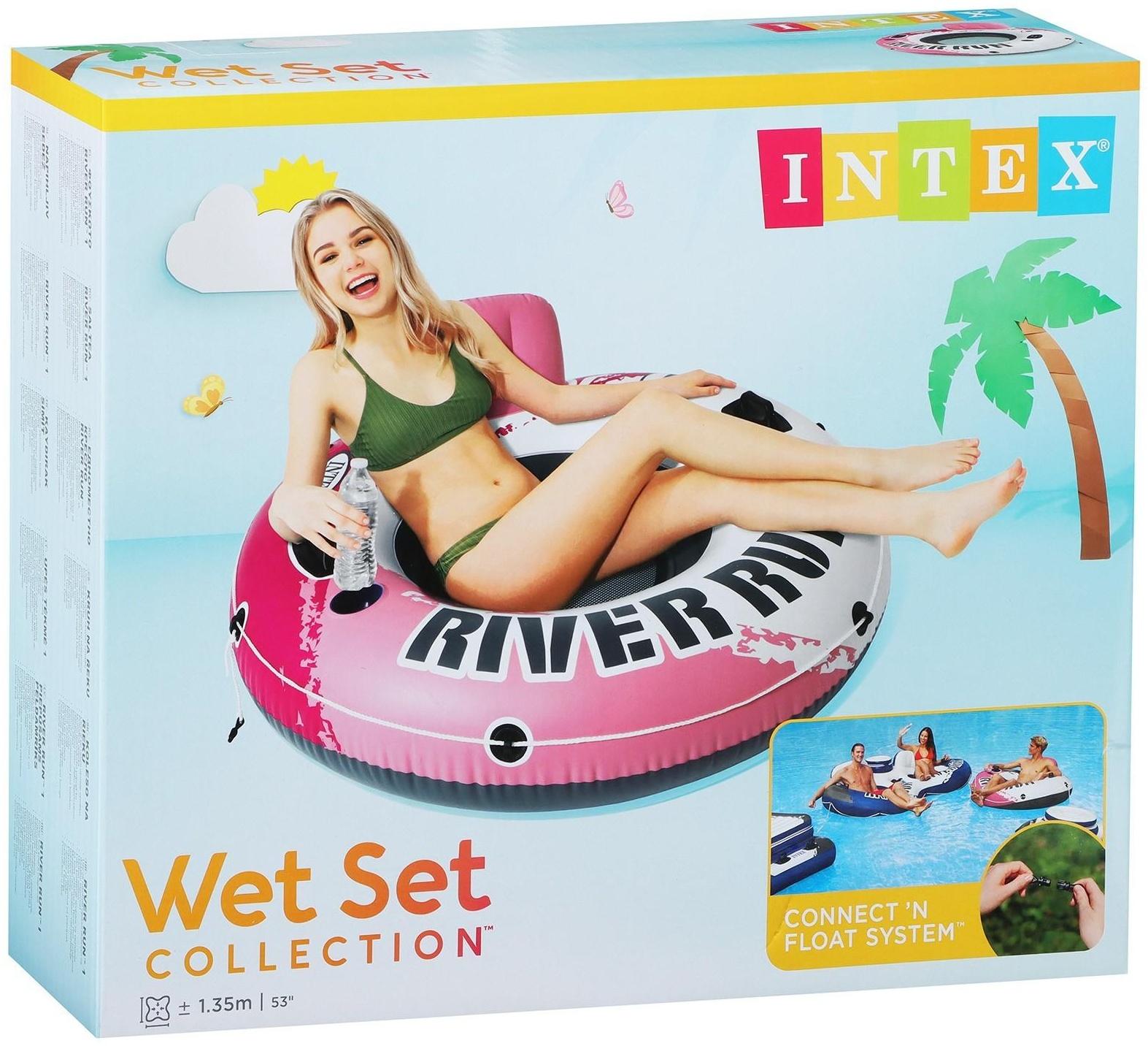 Шезлонг для плавания 135 см, цвет розовый 56824EU