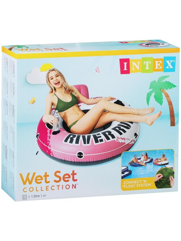 Шезлонг для плавания 135 см, цвет розовый 56824EU