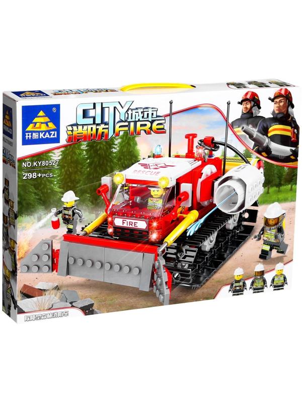 Конструктор пожарные «Гусеничный вездеход», стреляет водой, 298 деталей