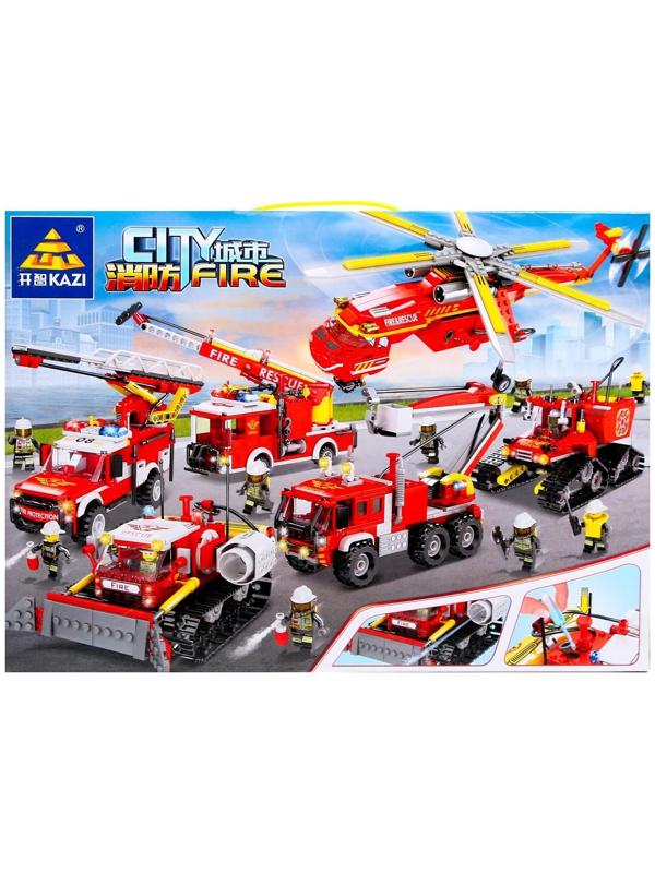 Конструктор пожарные «Гусеничный вездеход», стреляет водой, 298 деталей