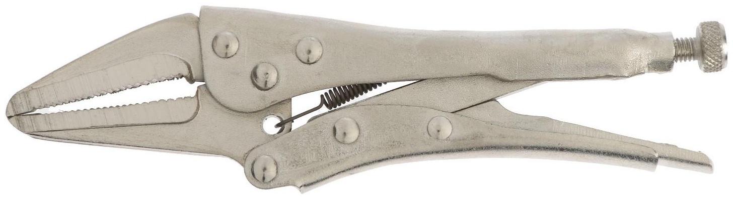 Зажим ручной ТУНДРА, удлиненный плоский захват, с фиксатором, 160 мм