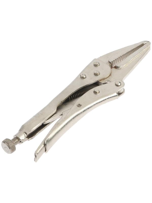 Зажим ручной ТУНДРА, удлиненный плоский захват, с фиксатором, 160 мм