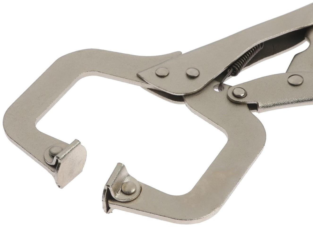 Зажим ручной ТУНДРА, точечный захват, подвижные губки, с фиксатором, 220 мм