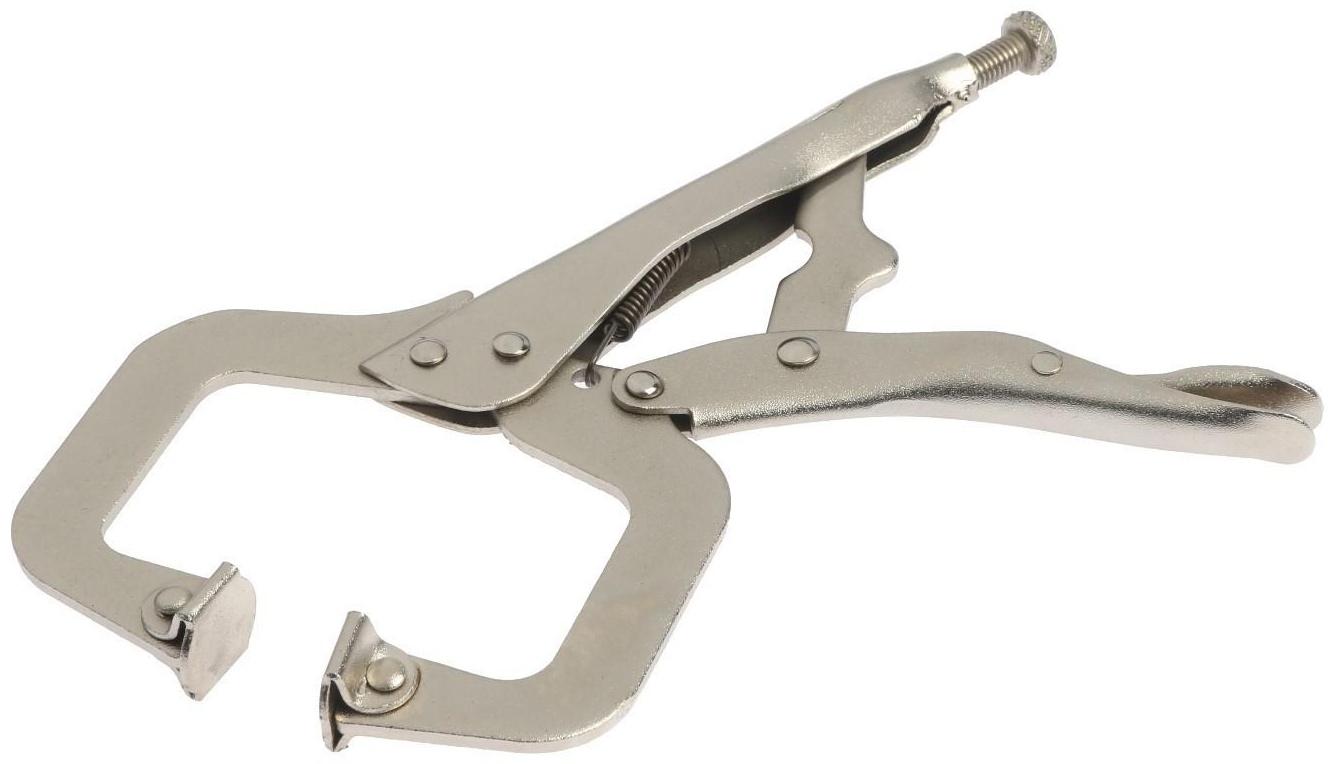 Зажим ручной ТУНДРА, точечный захват, подвижные губки, с фиксатором, 220 мм