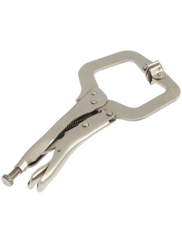 Зажим ручной ТУНДРА, точечный захват, подвижные губки, с фиксатором, 220 мм