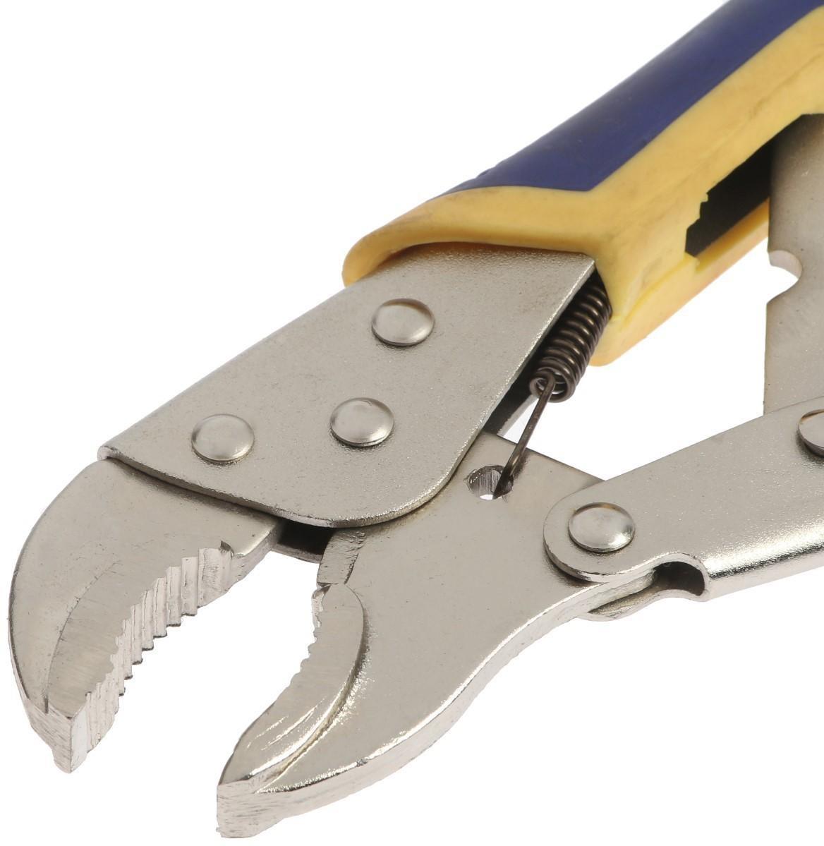 Зажим ручной ТУНДРА, усиленный полукруглый захват, с фиксатором, 2К рукоятки, 250 мм