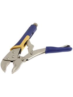 Зажим ручной ТУНДРА, усиленный полукруглый захват, с фиксатором, 2К рукоятки, 250 мм