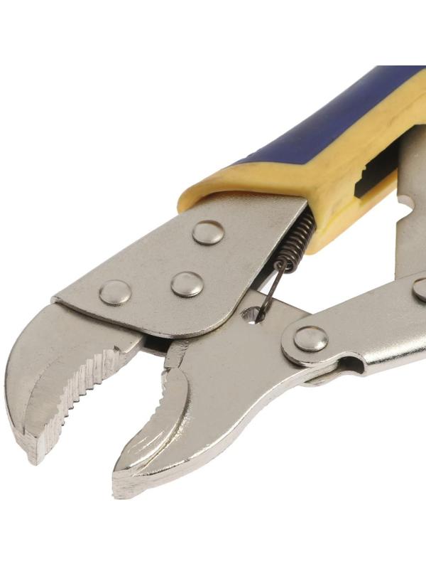 Зажим ручной ТУНДРА, усиленный полукруглый захват, с фиксатором, 2К рукоятки, 250 мм