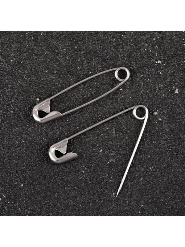 Булавки английские №0, 28 мм, 100 шт, цвет серебряный