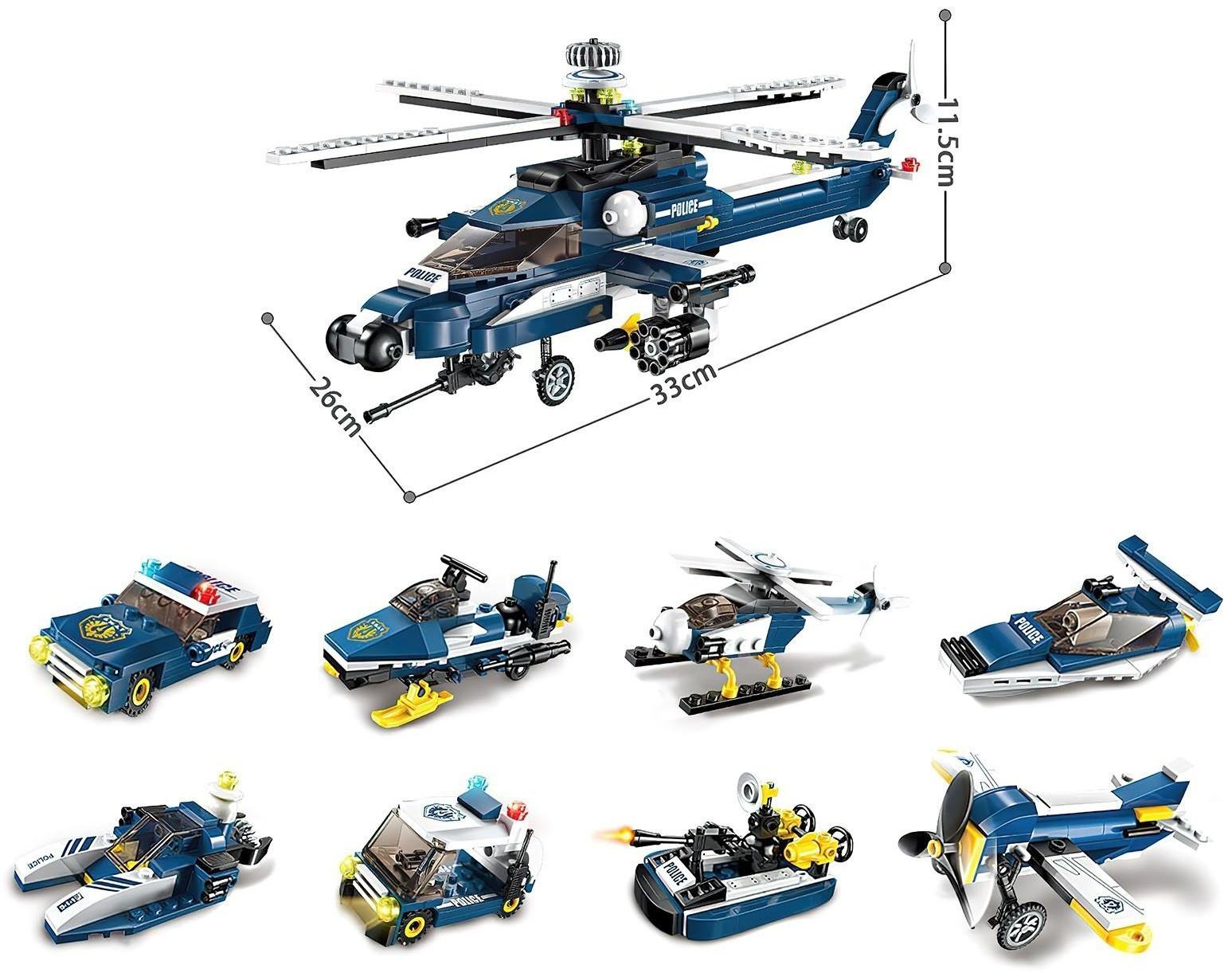 Конструктор Полиция «Полицейский транспорт», 8 видов, МИКС
