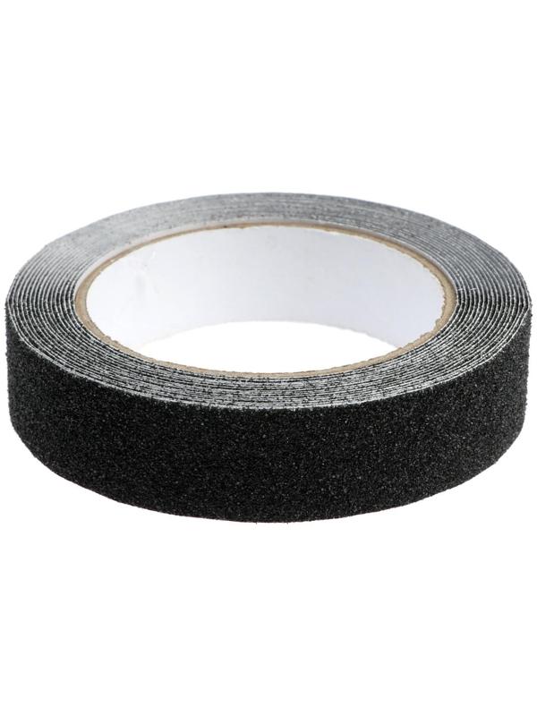 Лента клейкая ТУНДРА, противоскользящая, черная, 25 мм х 5 м