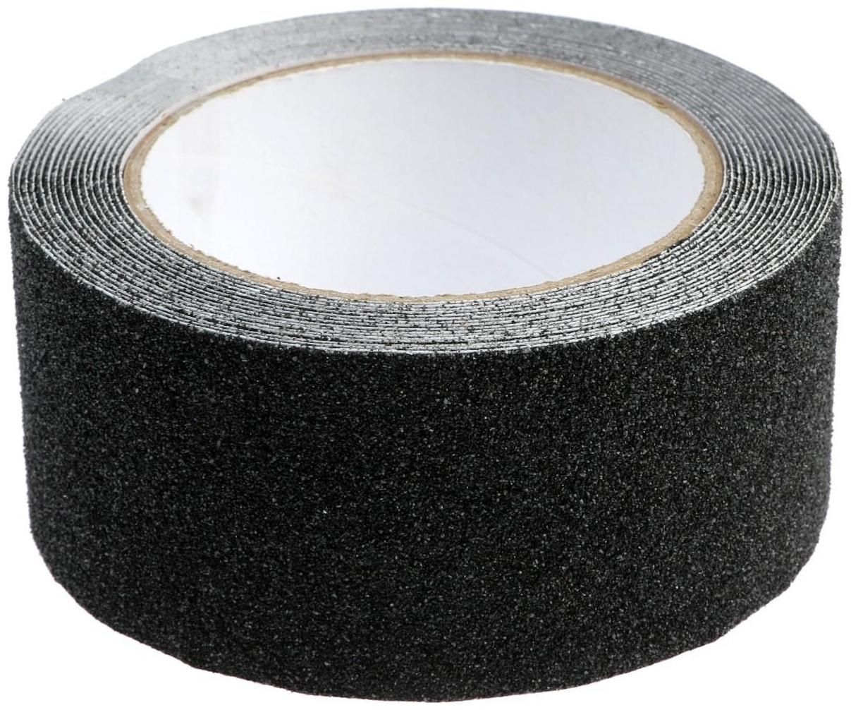 Лента клейкая ТУНДРА, противоскользящая, черная 50 мм х 5 м