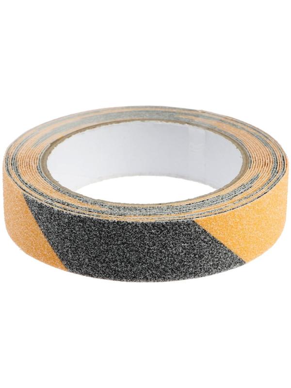 Лента клейкая ТУНДРА, противоскользящая, черно-желтая, 25 мм х 5 м