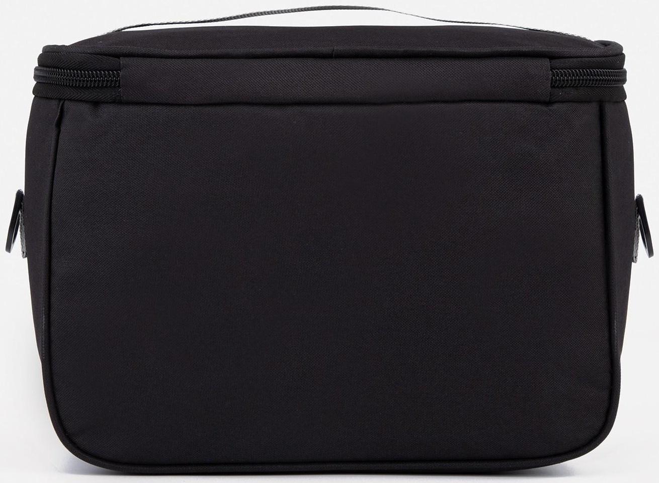 Термосумка на молнии 5.7 л, длинный ремень, цвет чёрный