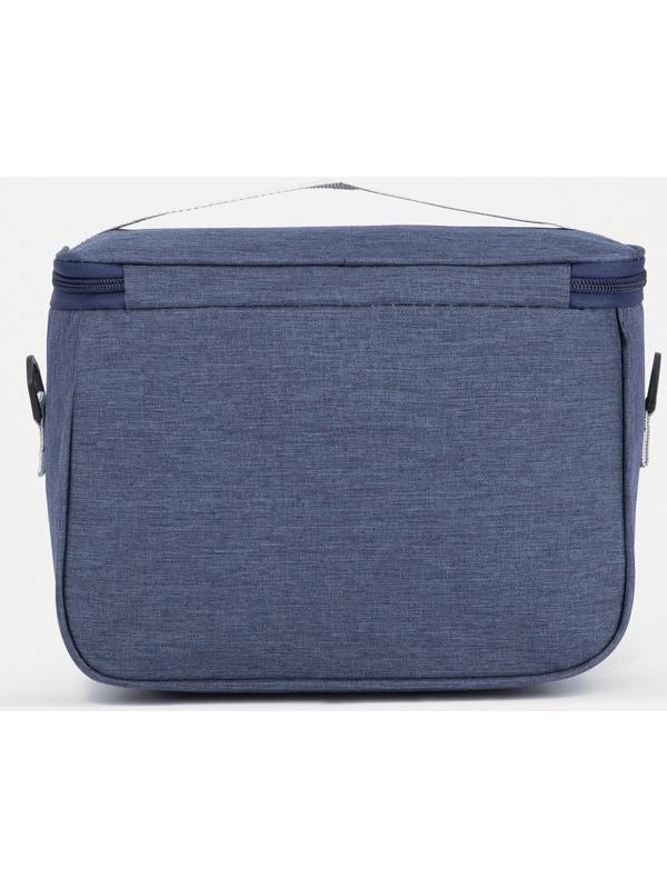 Термосумка на молнии 5.7 л, длинный ремень, цвет синий