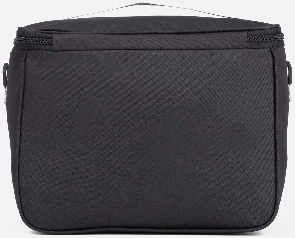 Термосумка на молнии 12.5 л, длинный ремень, цвет чёрный