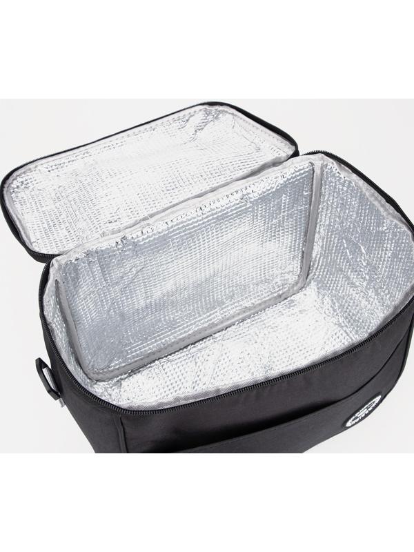 Термосумка на молнии 12.5 л, длинный ремень, цвет чёрный