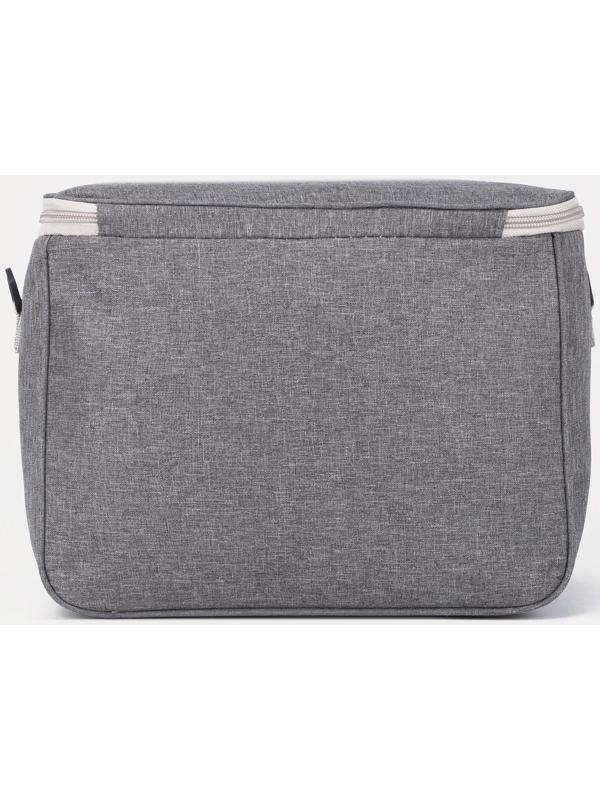 Термосумка на молнии 12.5 л, длинный ремень, цвет серый