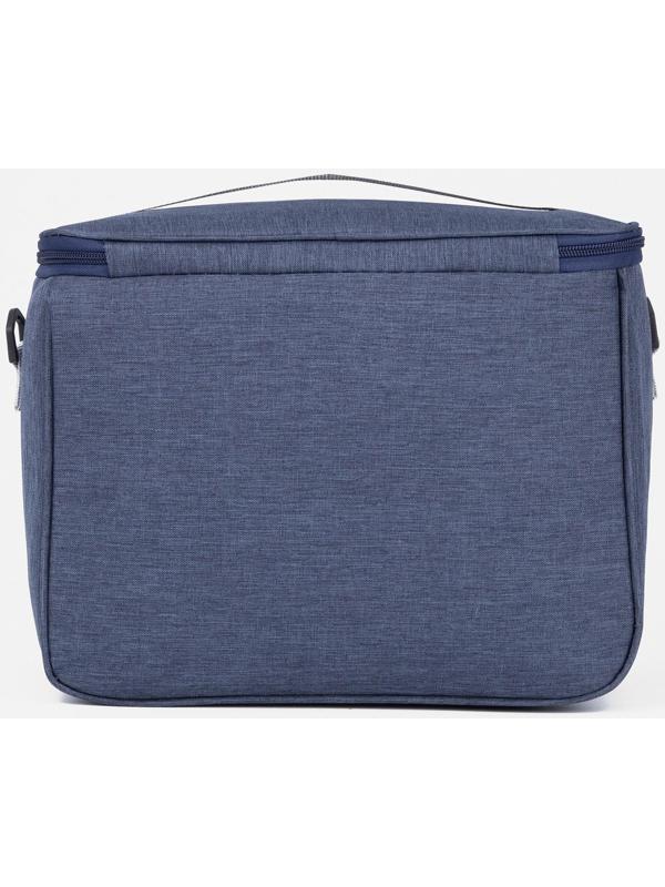 Термосумка на молнии 12.5 л, длинный ремень, цвет синий