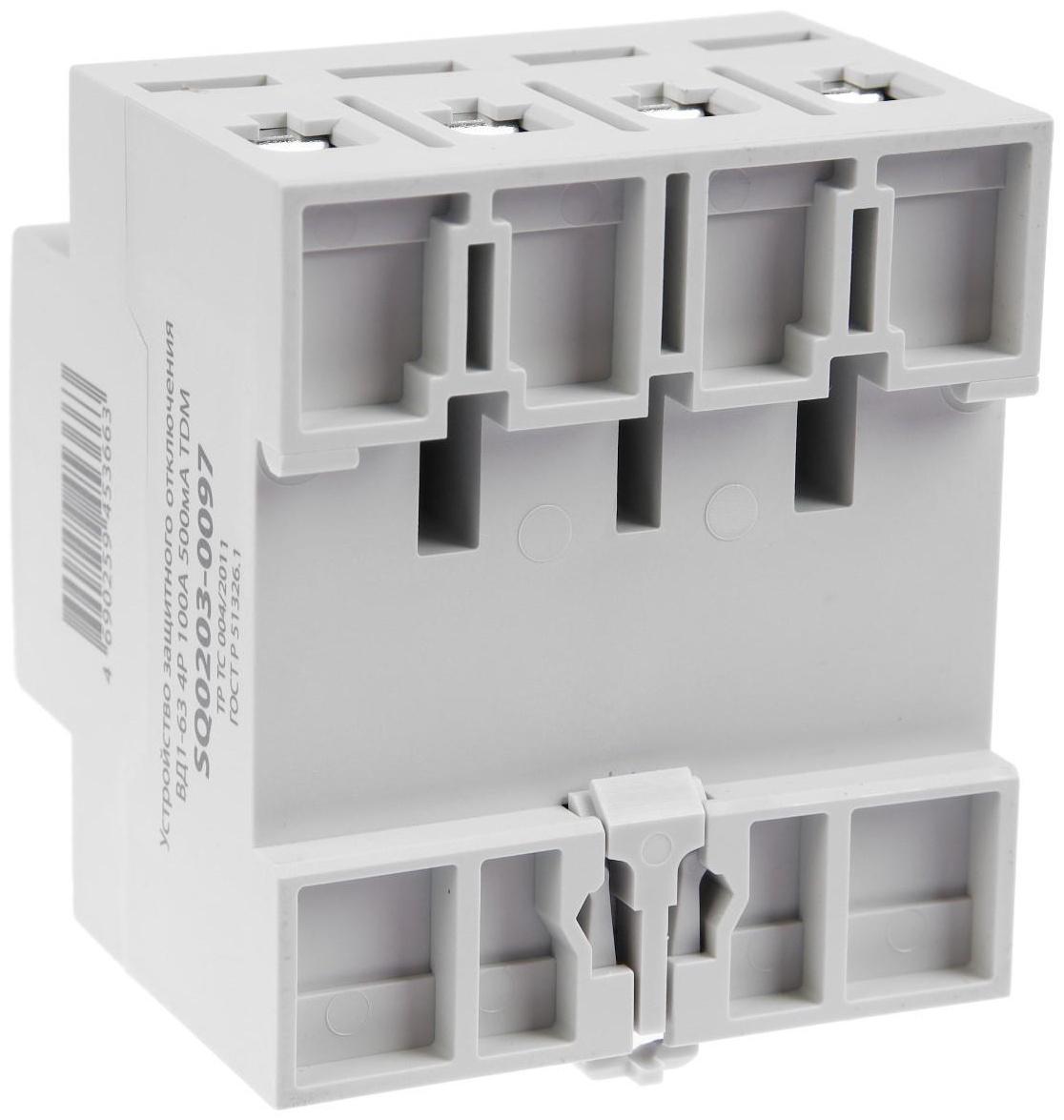 УЗО TDM ВД1-63, 4п, 100 А, 500мА, SQ0203-0097