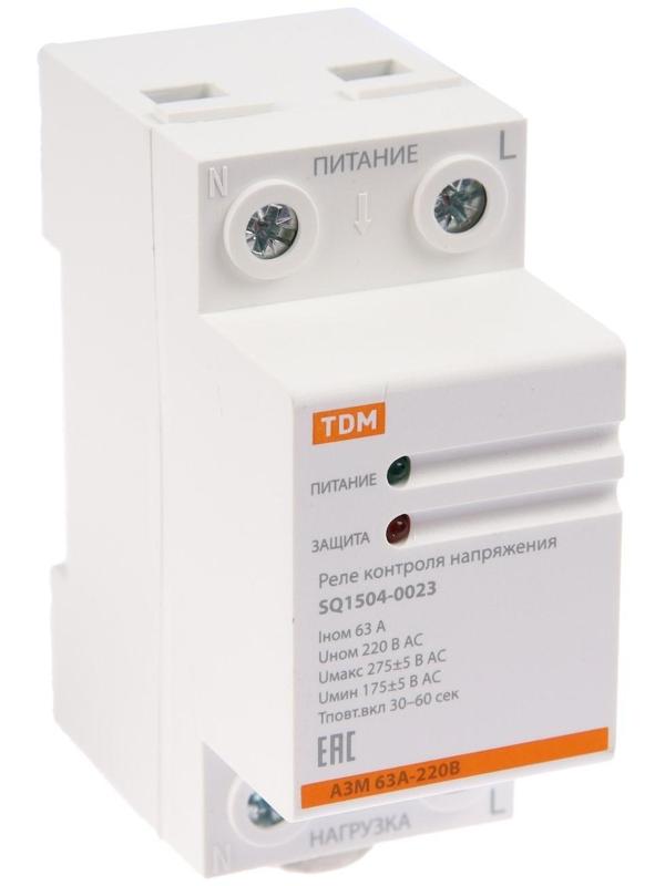 Реле напряжения TDM АЗМ, 1ф, 63 А, SQ1504-0023