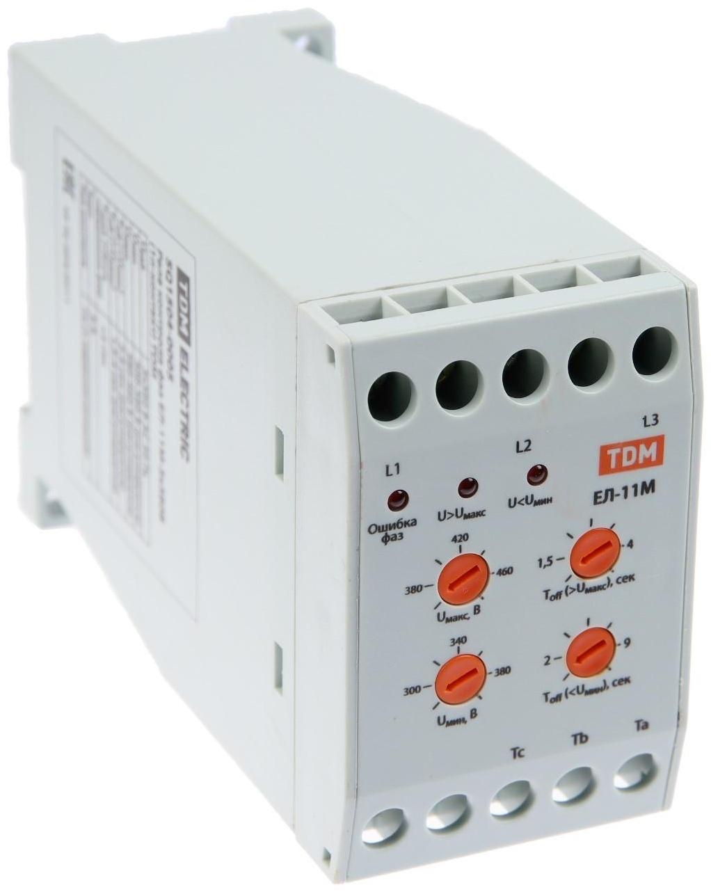 Реле контроля фаз TDM ЕЛ-11М, 3х380 В, 1п-контакт, SQ1504-0005
