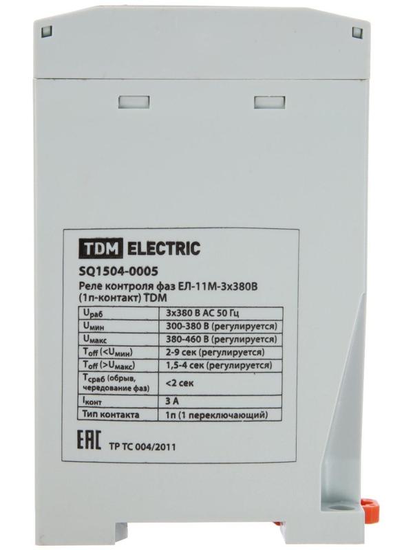 Реле контроля фаз TDM ЕЛ-11М, 3х380 В, 1п-контакт, SQ1504-0005