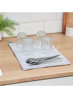 Коврик для сушки посуды Доляна «Лофт», 30×40 см, микрофибра, цвет светло-серый