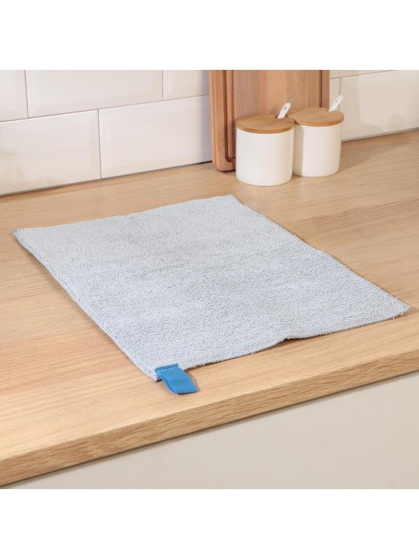 Коврик для сушки посуды Доляна «Лофт», 30×40 см, микрофибра, цвет светло-серый