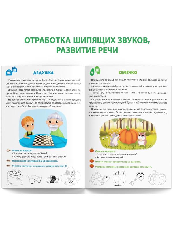 Книга «Уроки логопеда. Фонетические рассказы (шипящие звуки)», 24 стр., 5-7 лет