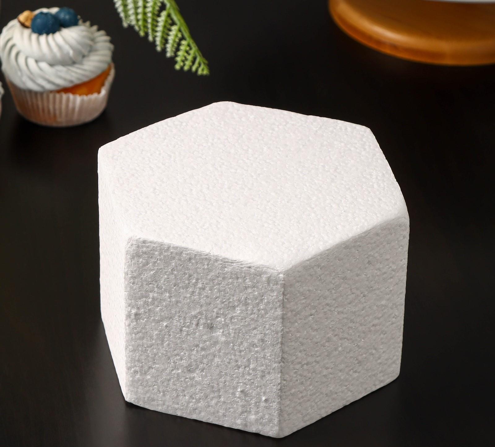 Фальшярус для торта «Шестигранник», d=16 см, h=10 см, цвет белый