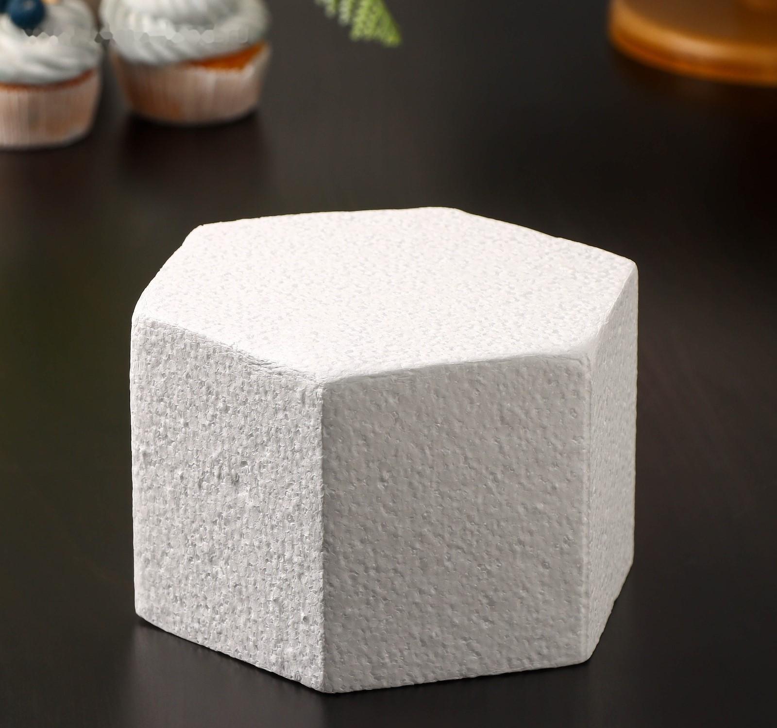 Фальшярус для торта «Шестигранник», d=16 см, h=10 см, цвет белый