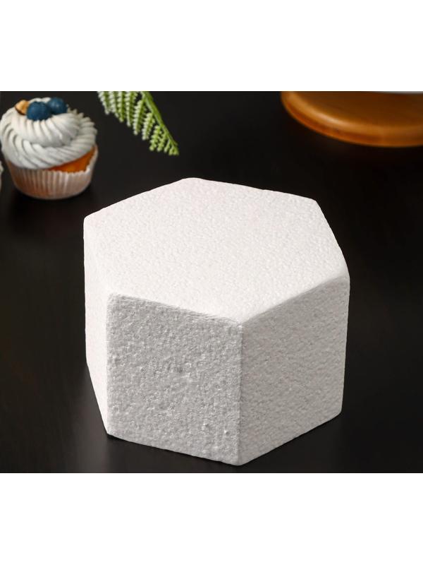 Фальшярус для торта «Шестигранник», d=16 см, h=10 см, цвет белый