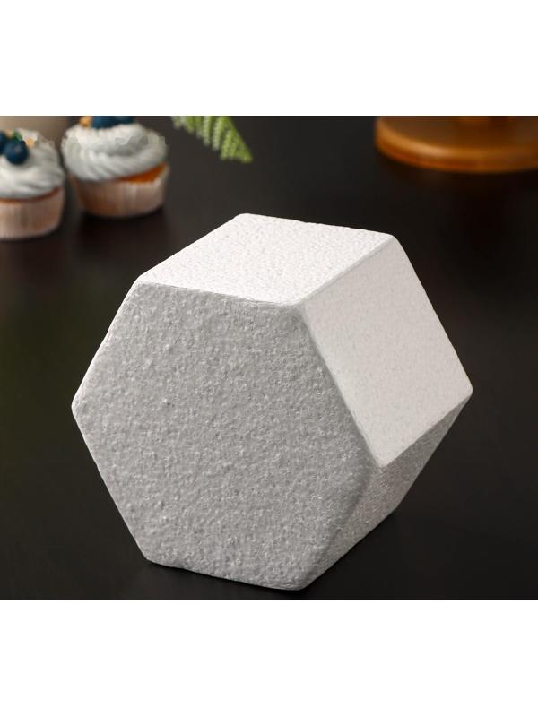 Фальшярус для торта «Шестигранник», d=16 см, h=10 см, цвет белый