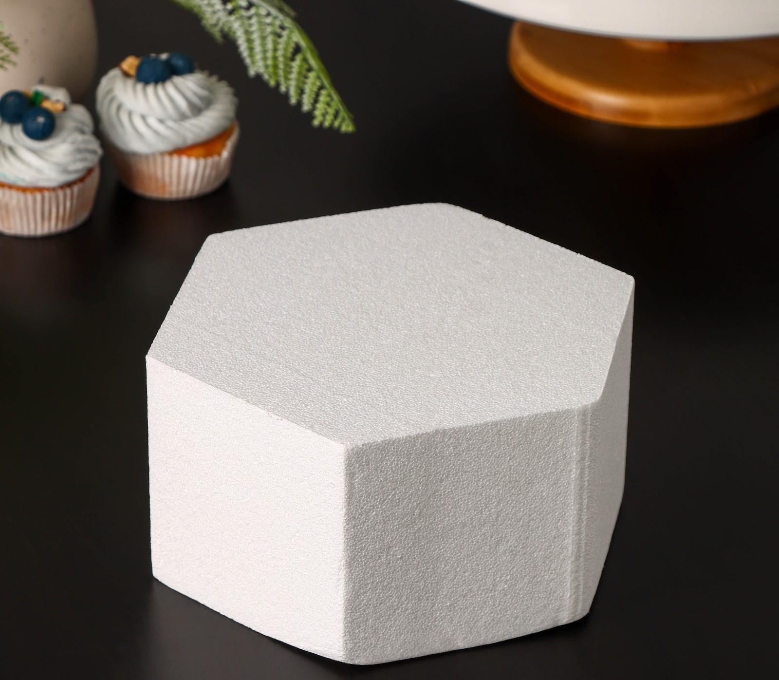 Фальшярус для торта «Шестигранник», d=20 см, h=10 см, цвет белый