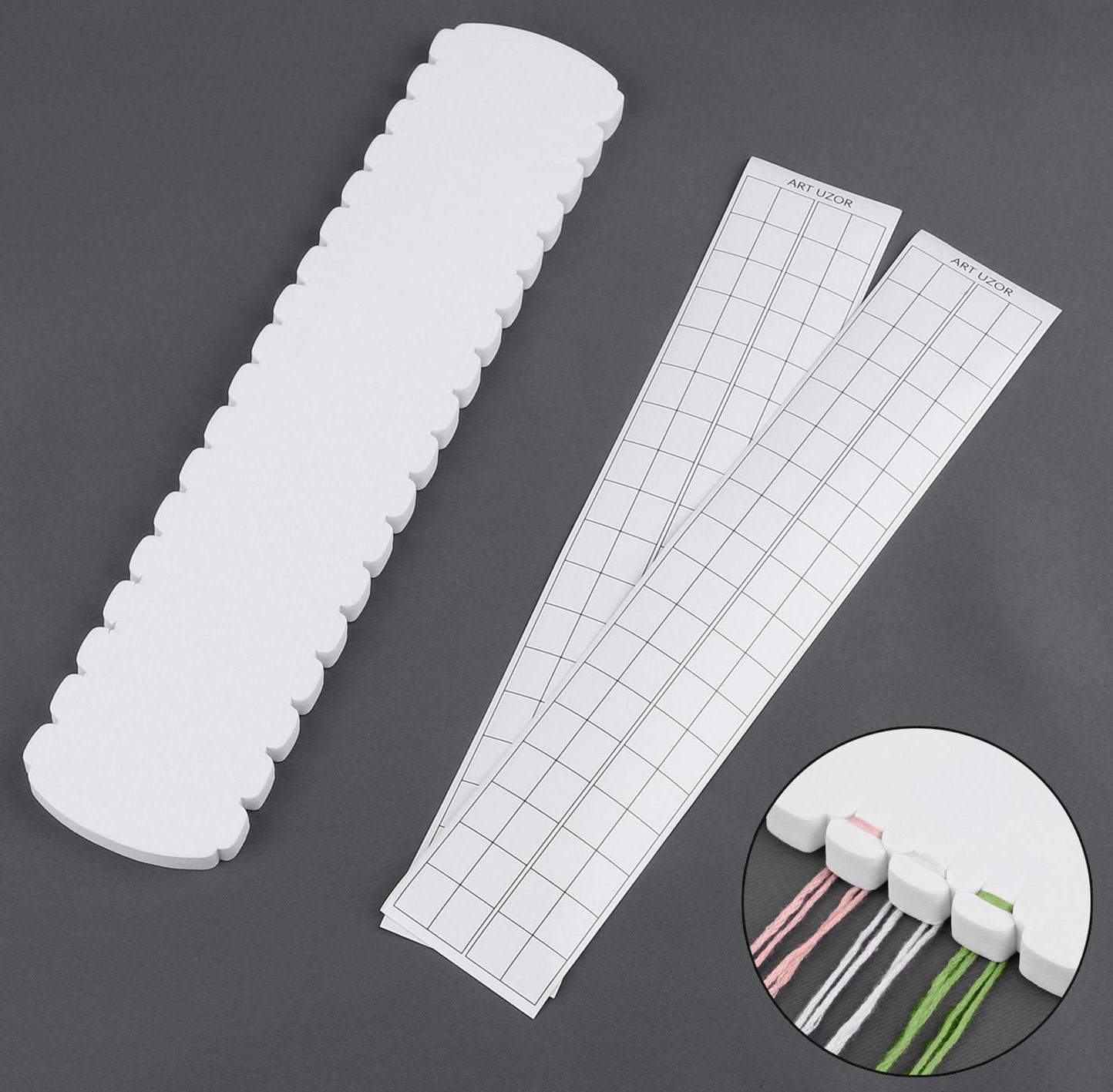 Органайзер для ниток мулине на 36 цветов, с наклейками, 27 см, цвет белый