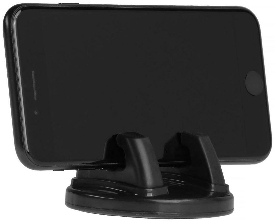Держатель телефона, на клейкой основе, поворотный, черный