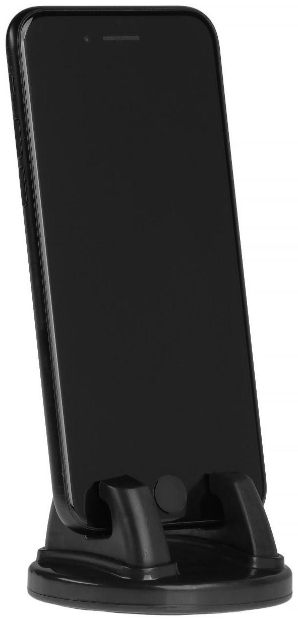 Держатель телефона, на клейкой основе, поворотный, черный
