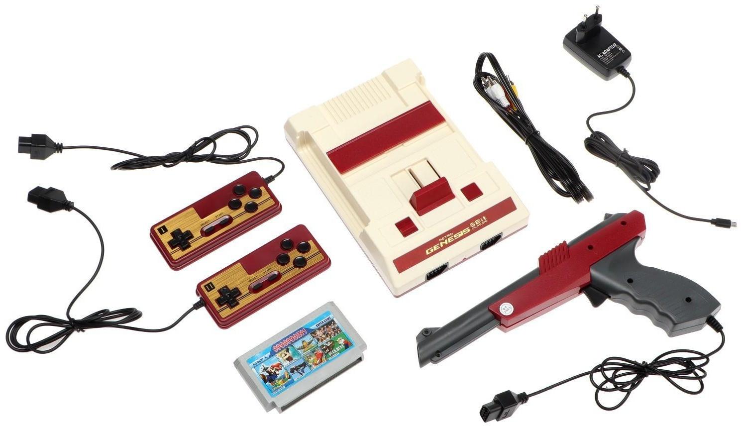 Игровая приставка Retro Genesis 8 Bit Lasergun, AV кабель, 2 джойстика, пистолет, 303 игры