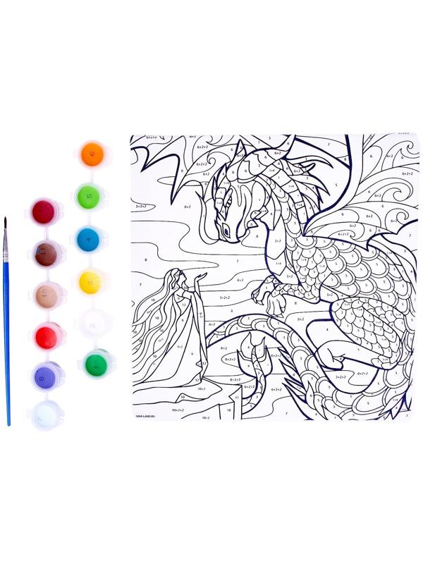 Картина по номерам на холсте с подрамником «Полёт дракона», 20х20 см