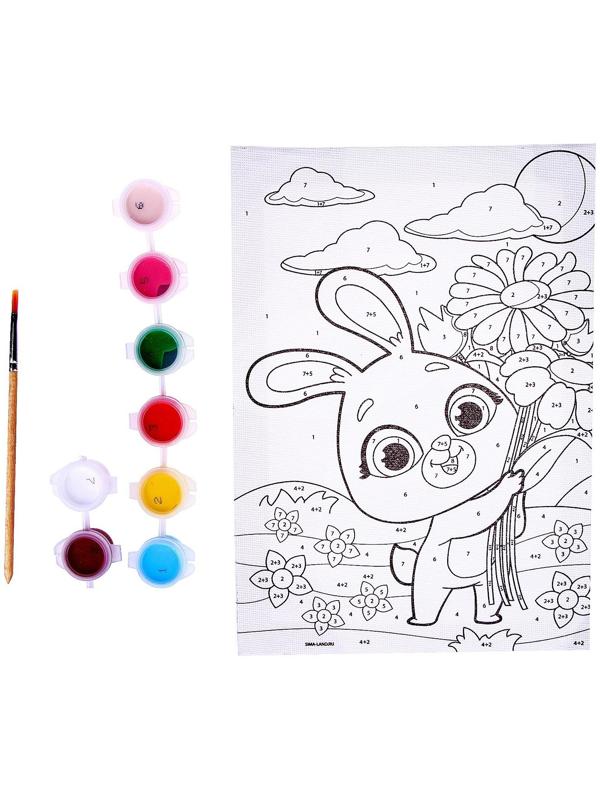 Картина по номерам «‎Зая с цветами»‎, 21х15 см