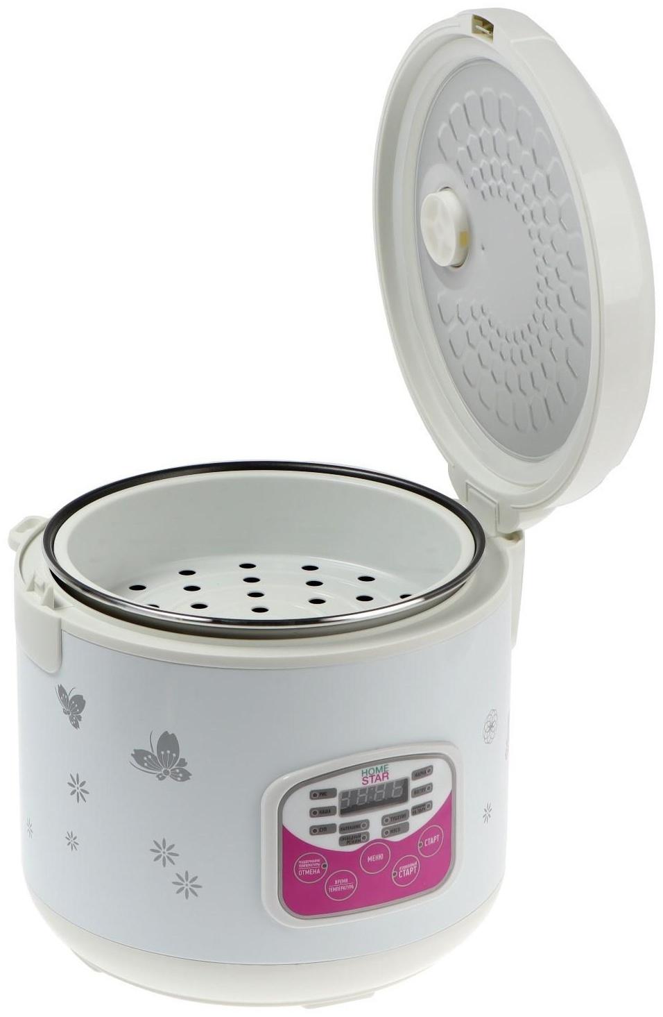 Мультиварка HOMESTAR HS-2022, 900 Вт, 5 л, 10 программ, антипригарное покрытие, белая