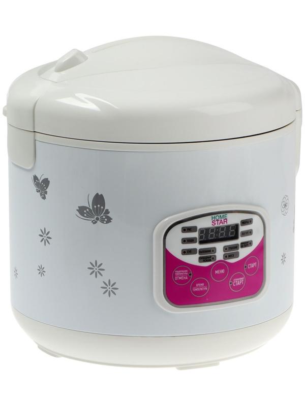 Мультиварка HOMESTAR HS-2022, 900 Вт, 5 л, 10 программ, антипригарное покрытие, белая