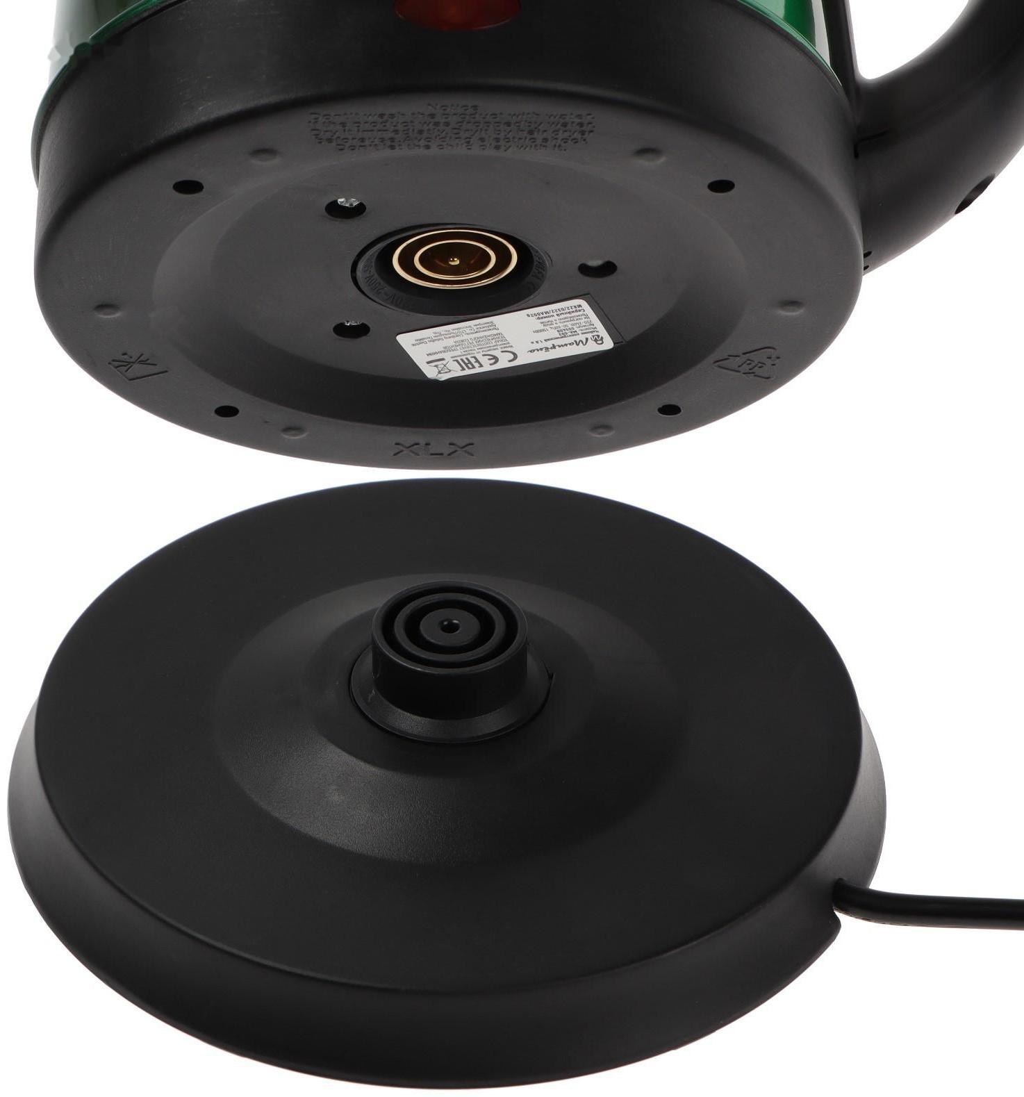 Чайник электрический МАТРЁНА MA-002, металл, 1.8 л, 1500 Вт, зелёно-чёрный