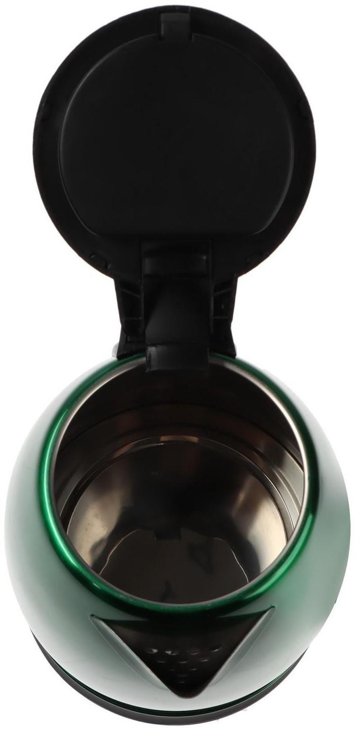 Чайник электрический МАТРЁНА MA-002, металл, 1.8 л, 1500 Вт, зелёно-чёрный