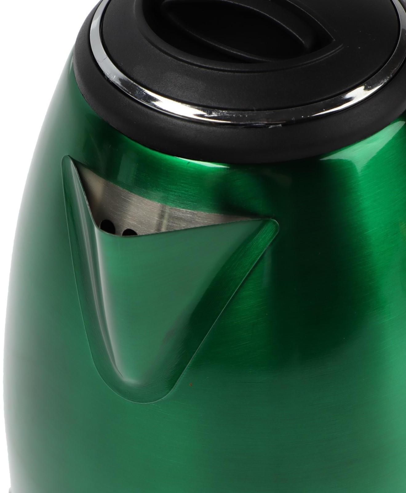 Чайник электрический МАТРЁНА MA-002, металл, 1.8 л, 1500 Вт, зелёно-чёрный