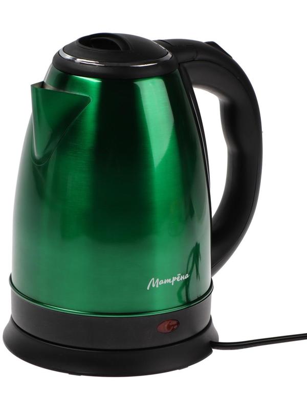 Чайник электрический МАТРЁНА MA-002, металл, 1.8 л, 1500 Вт, зелёно-чёрный